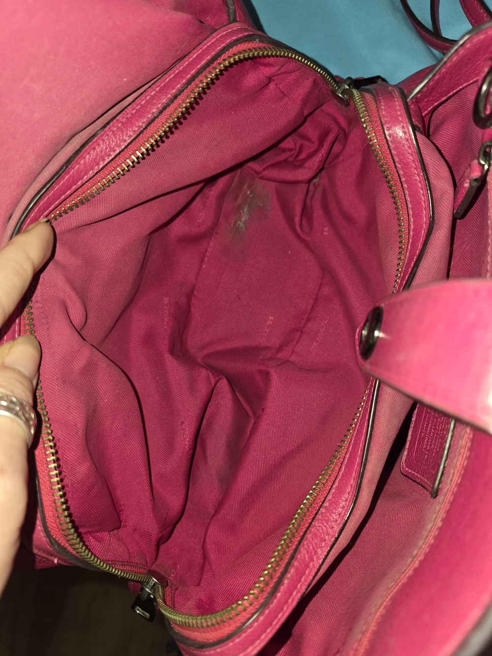 FULL SET!Coach Mercer 30 & Matching Wallet - Dark Fuchsia - Complete w/ MSRP Tag - Picture 9 of 14